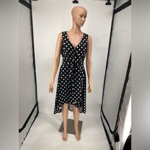 Black Polka Dot Wrap Dress
